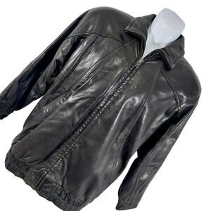 ANDREW MARC! SOFT, SUPPLE BLACK GENUINE LEATHER BOMBER STYLE JACKET, COAT! SZ S